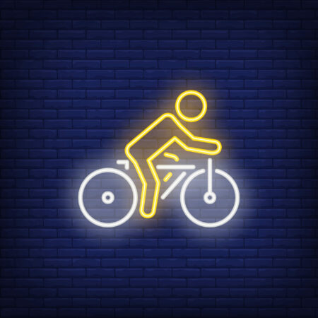 Image d'un cycliste sur un néon