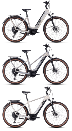 3 vélos avec un cadre ouvert, un cadre semi-fermé et un cadre fermé